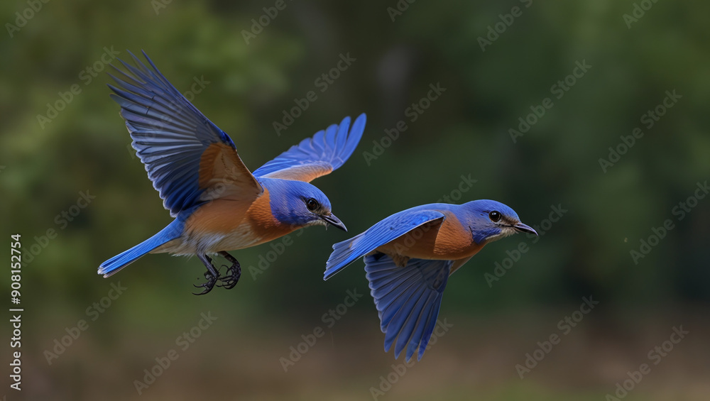 Obraz premium blue macaw bird flying in the morning