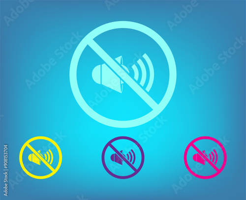 Vector color icons on blue background with gradient