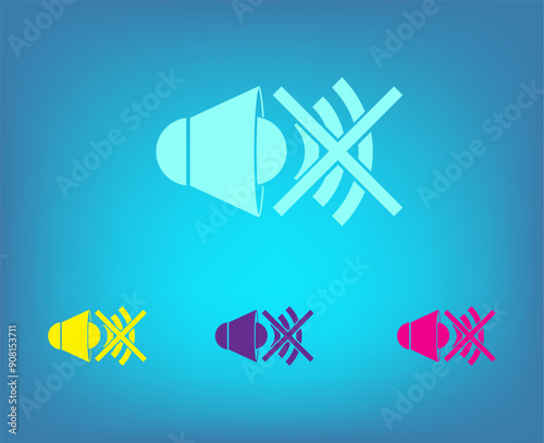 Vector color icons on blue background with gradient