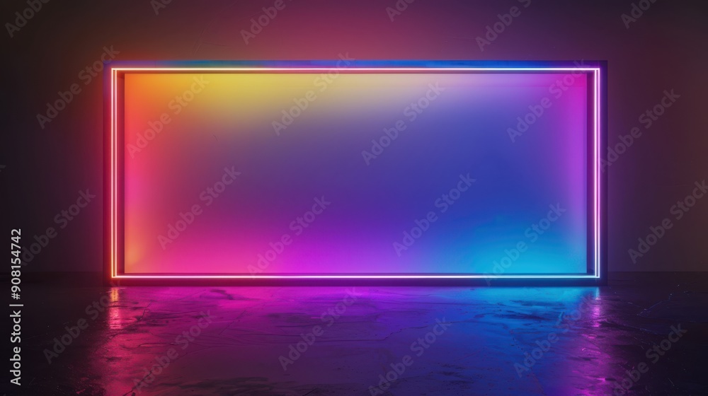 Neon Frame Glow Background.