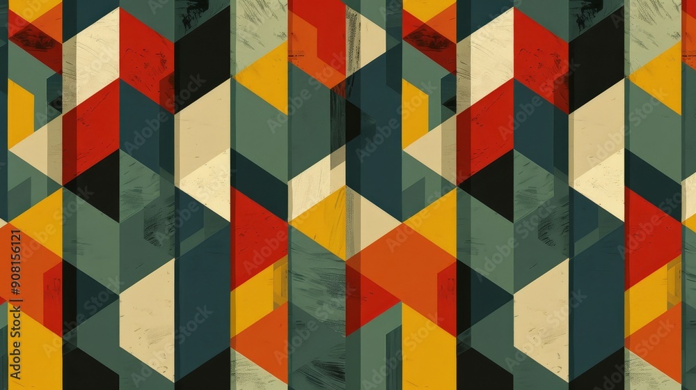 Vibrant geometric abstract pattern with bold colors Vibrant geometric abstract pattern with bold colors