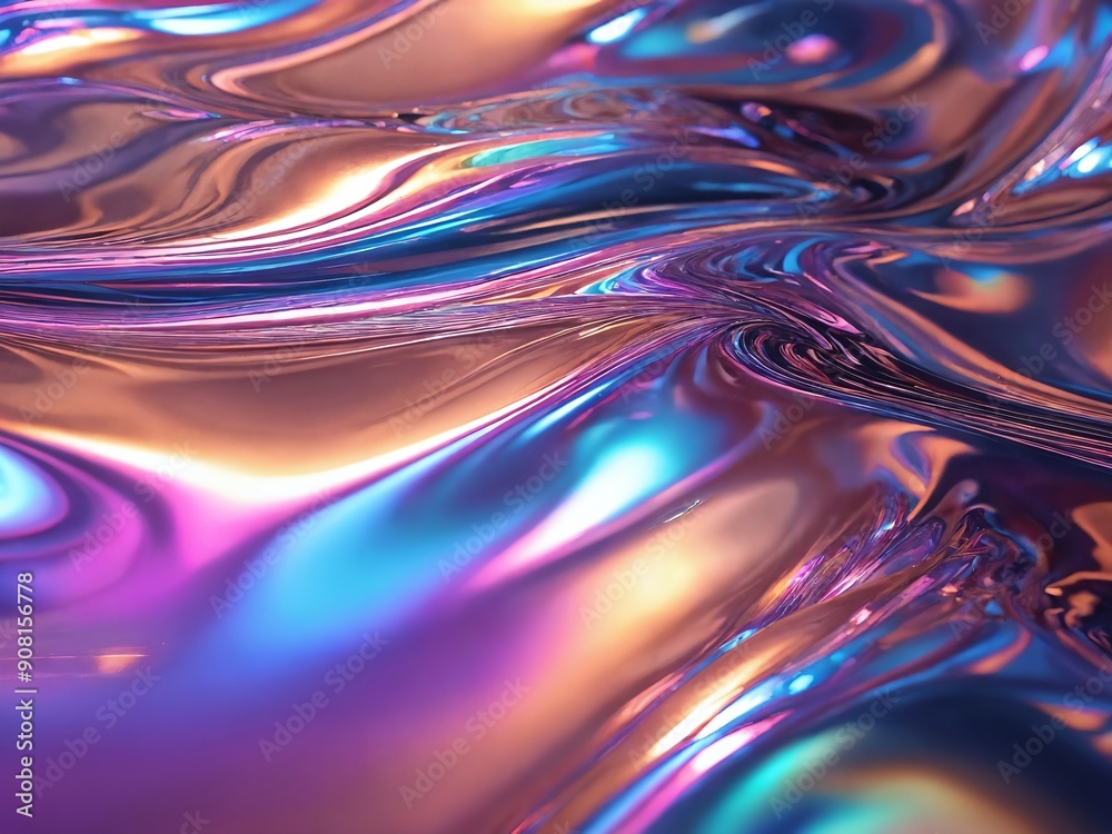 Vibrant abstract waves of color flowing elegantly across a polished surface Vibrant abstract waves of color flowing elegantly across a polished surface