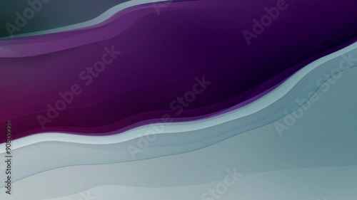 A seamless looping animation of elegant, flowing abstract waves in deep purple and cool grey tones. A modern, fluid, and sophisticated motion background.