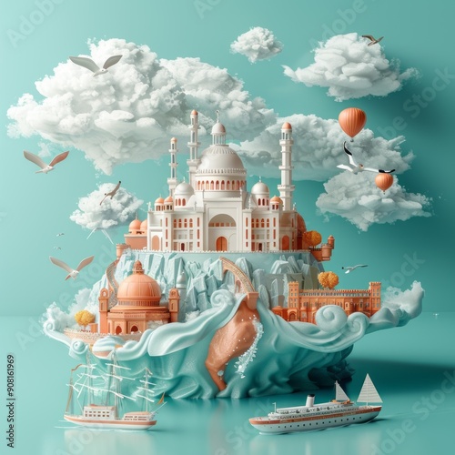 Travel concept ad design 