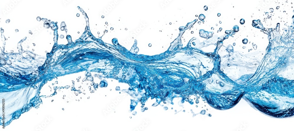 Blue Water Splash on White Background Blue Water Splash on White Background
