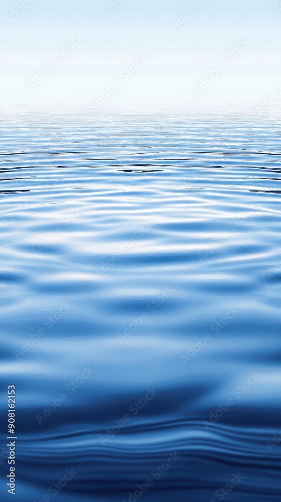 Naklejka premium Soothing Blue Water Ripples Background
