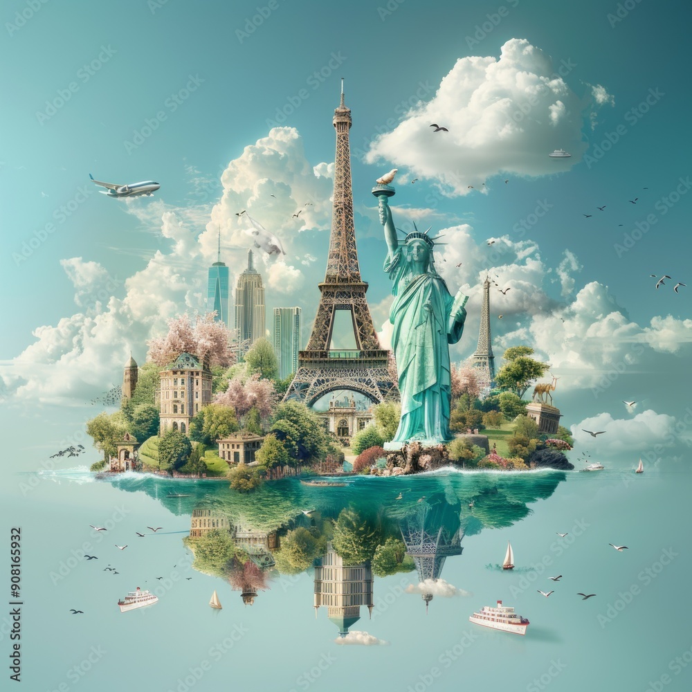 Fototapeta premium Travel concept ad design