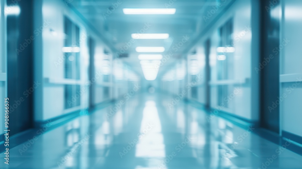 The interior of the hospital corridor is quiet The interior of the hospital corridor is quiet