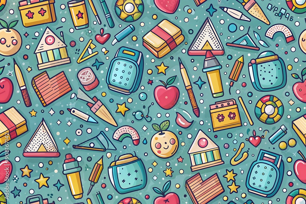 School supplies flat design. Big vector set of elements with stationery and school supplies. Office and education equipment - book, notebook, ruler, flasks, paints, pencils and etc. Back to school.
School supplies flat design. Big vector set of elements with stationery and school supplies. Office and education equipment - book, notebook, ruler, flasks, paints, pencils and etc. Back to school.