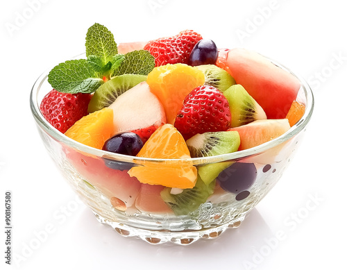 Mixed Fruit Salad in transparan bowl photo