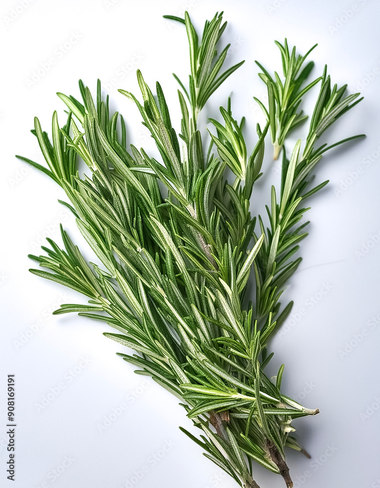 Fototapeta premium rosemary photo from above on isolated background