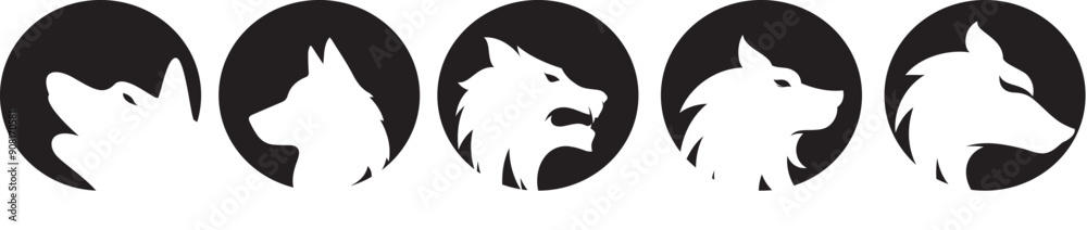 Wolf icons Wolf icons