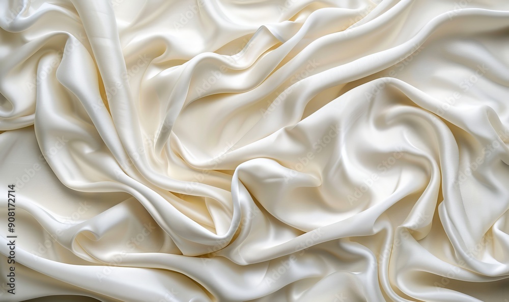 Cream Fabric with Ripples and Folds. Wavy Surface Wallpaper Cream Fabric with Ripples and Folds. Wavy Surface Wallpaper