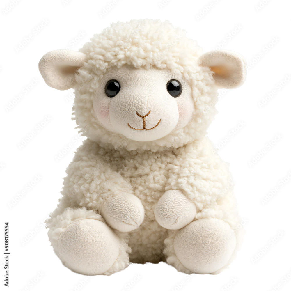 Pint-Sized Plushie: Cute Stuffed Animal on White Background Pint-Sized Plushie: Cute Stuffed Animal on White Background