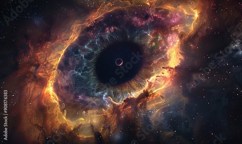 The mesmerizing Helix Nebula, a cosmic eye gazing across space, revealing the final stages of a dying star's evolution
