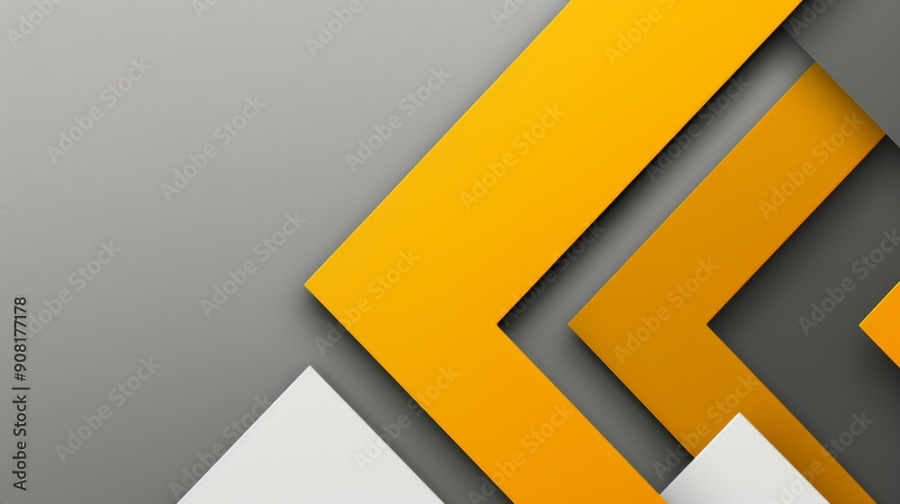 Geometric Logo with Yellow and White Arrow on Grey Background in Minimalist Style Geometric Logo with Yellow and White Arrow on Grey Background in Minimalist Style