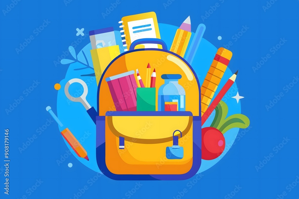 Obraz premium Interior of classroom with desks and chalkboard 