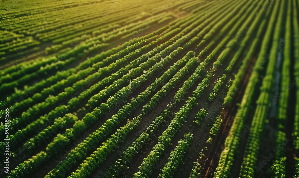 Fototapeta premium Drone-assisted agriculture, fields and crops