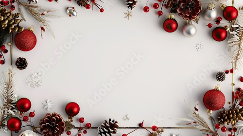 White Christmas Poster Background Festive Decor with Blank Center