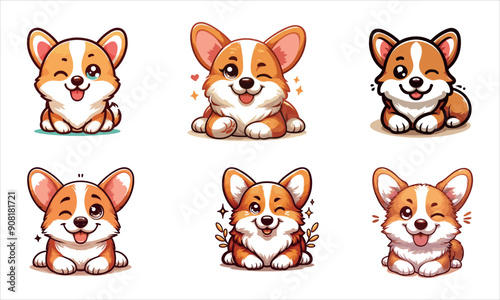 Cute corgi dog winking eye, vector illustration stock illustration
Pembroke Welsh Corgi, Vector, Cartoon, Puppy, -
T Shirt Design,Lettering Phrase covers with white background Hand drawn lettering phr