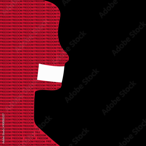 Freedom of expression oppressed repression illustration