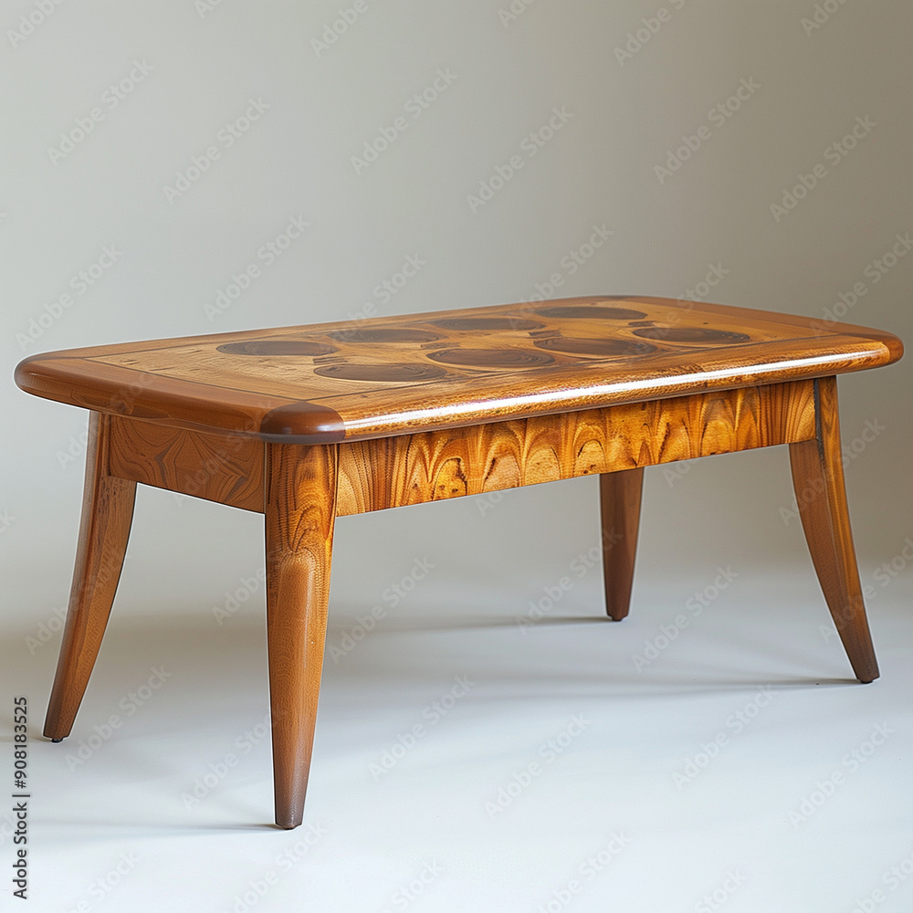 a wooden table with a marble top
a wooden table with a marble top