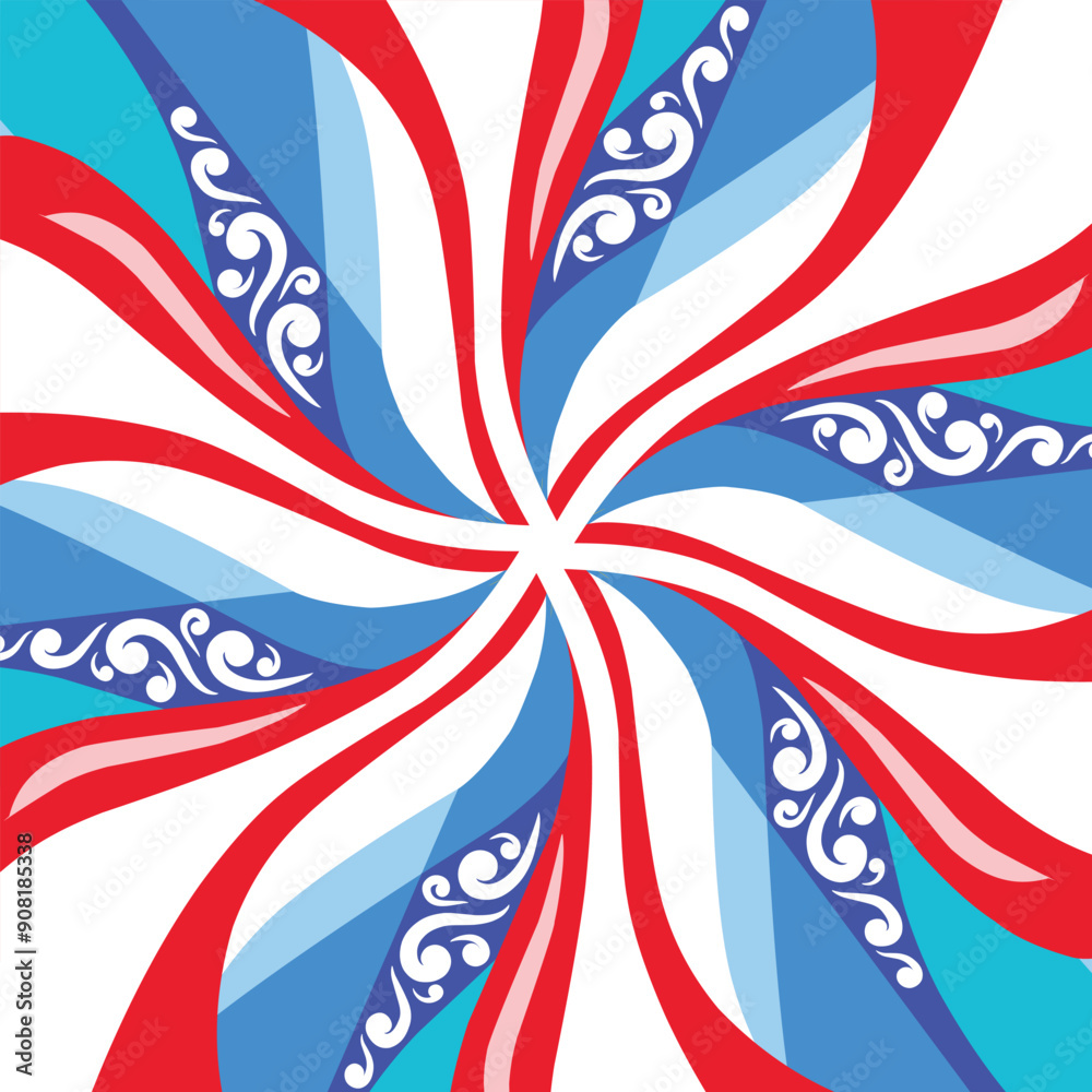 Obraz premium red blue decorative moving lines British flag-like pattern design wallpaper background vector illustration