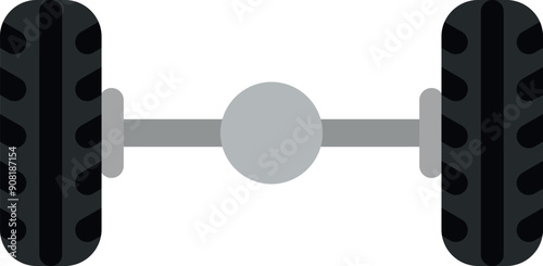 Wheel axle. Mechanic car drive part color icon