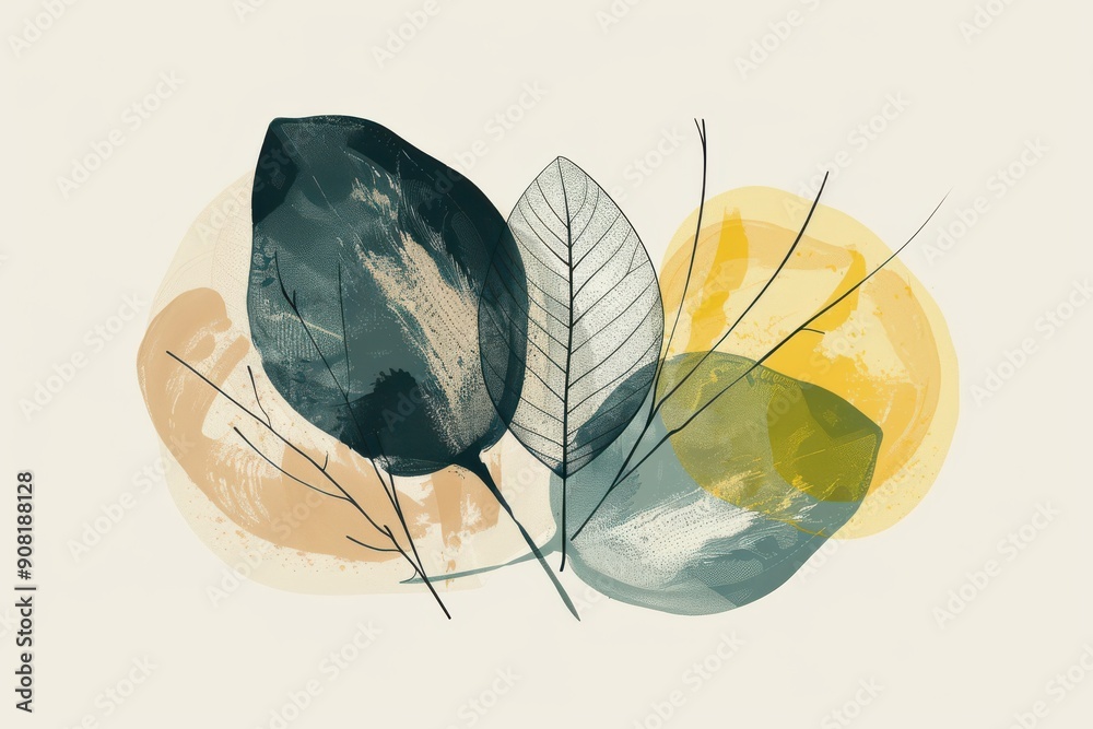 Nature's Minimalism: Hand-Drawn Abstract Leaf Nature's Minimalism: Hand-Drawn Abstract Leaf
