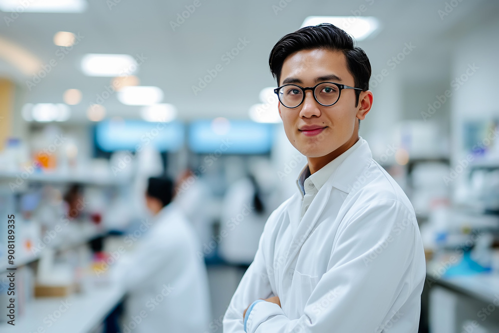 Portrait of Asian man and confident doctor in hospital for healthcare service, career or medicine. Portrait of Asian man and confident doctor in hospital for healthcare service, career or medicine.
