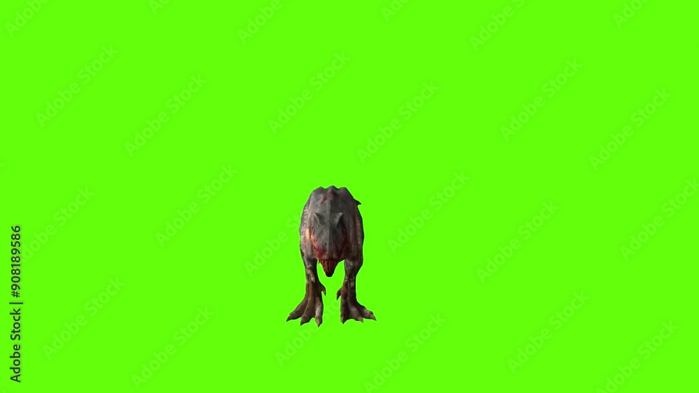 T-rex momma dinosaur walk bite green screen animation 3D rendering T-rex momma dinosaur walk bite green screen animation 3D rendering