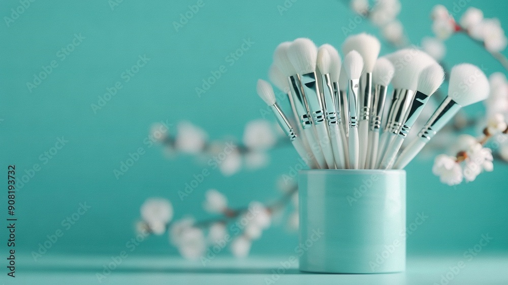 A close-up image of a toothbrush holder with multiple toothbrushes protruding from its top A close-up image of a toothbrush holder with multiple toothbrushes protruding from its top