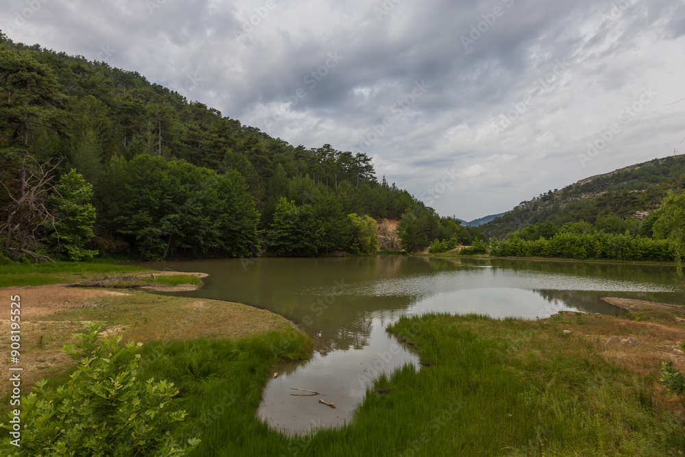 Maries freshwater lake on the island of Thassos Greece Maries freshwater lake on the island of Thassos Greece