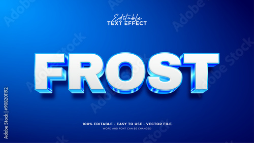 Editable frost 3d text effect, winter text style effect