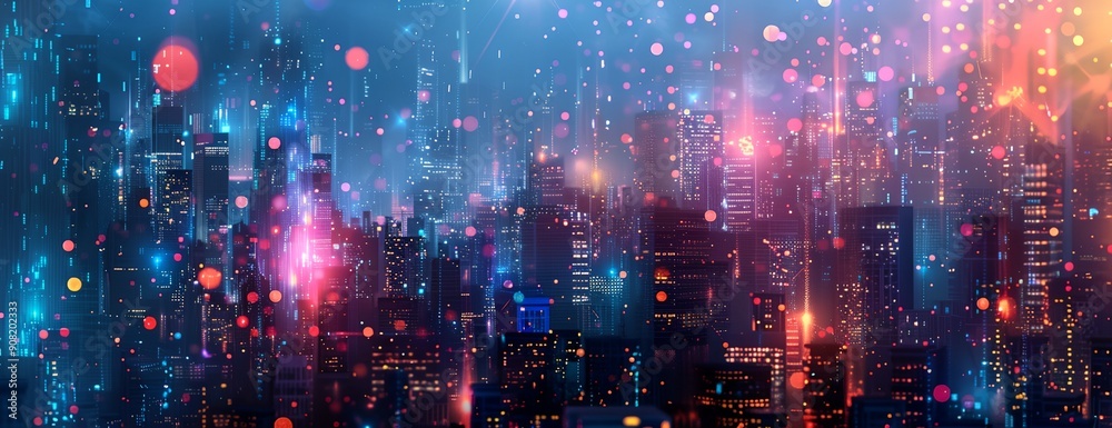 a city with lots of buildings and lights in the night sky a city with lots of buildings and lights in the night sky