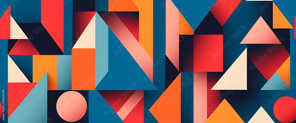 illustrazione con elementi geometrici a tema astratto surreale
