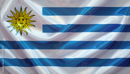 uruguayan flag for national Day or Independence Day of uruguay photo