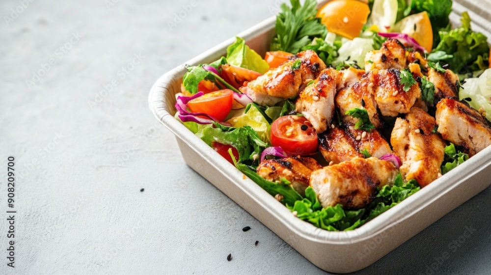 Grilled Chicken Salad in a Container Grilled Chicken Salad in a Container
