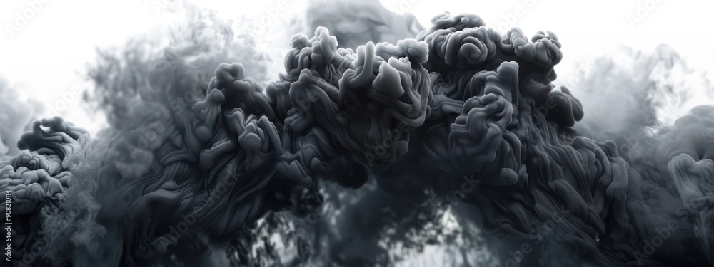 Abstract Black Ink Cloud Abstract Black Ink Cloud