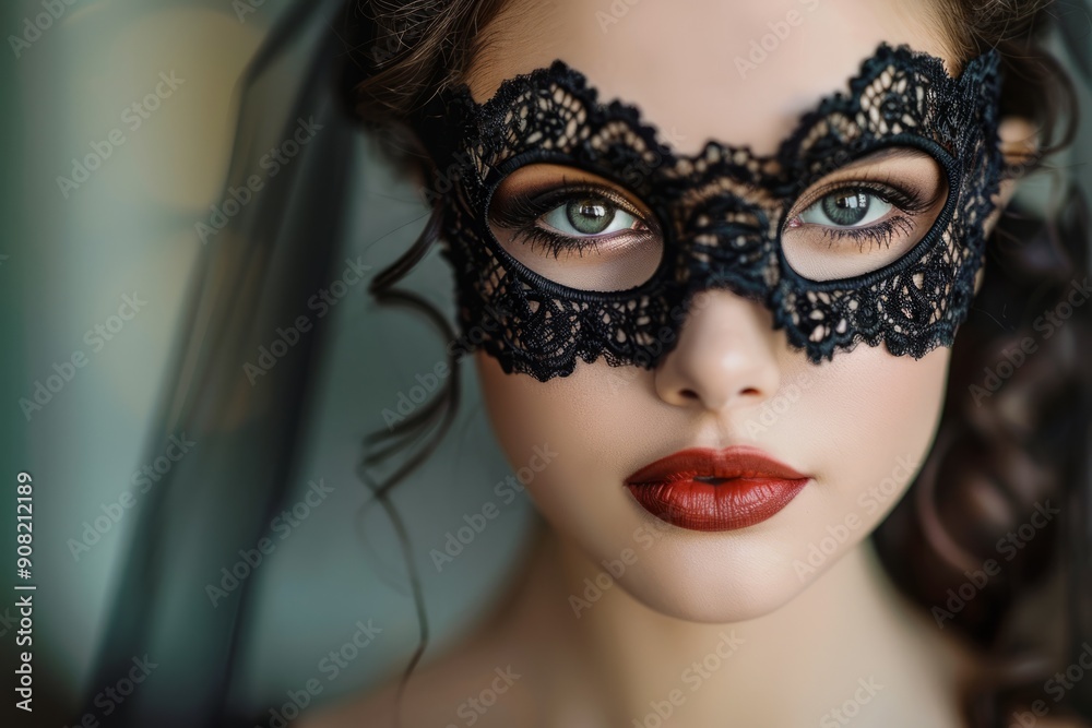 beautiful woman in a dark mask beautiful woman in a dark mask
