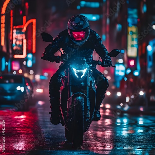 Racing Motorcycle On The Road photo