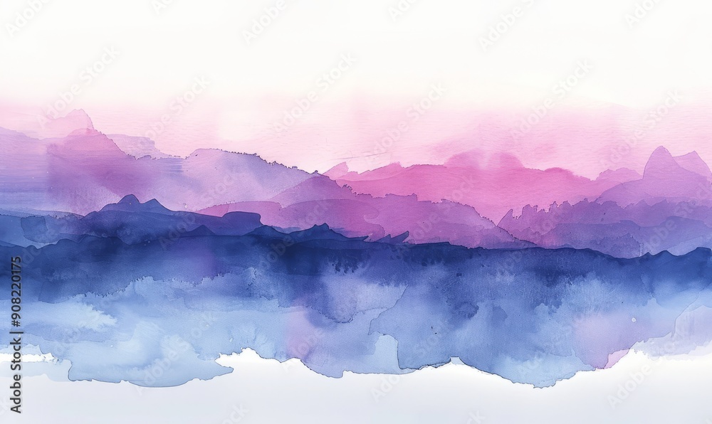 Abstract twilight sky in watercolor on white. Abstract twilight sky in watercolor on white.