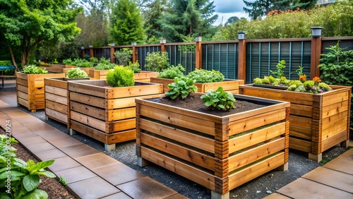 Hidden Harmony: Discreet Compost Bins for the UBA Nutrition Student Center's Garden  Generative AI photo