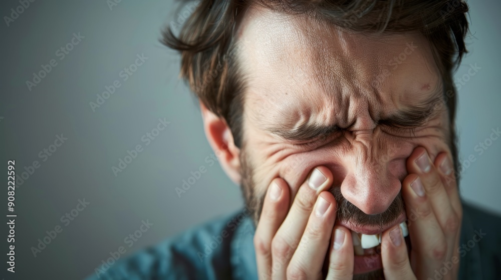 Man in Close-up Portrait with Closed Eyes and Hands Covering His Face, Close Up Photography, Facial Expression, Emotion, Portrait , emotion , facial expression Man in Close-up Portrait with Closed Eyes and Hands Covering His Face, Close Up Photography, Facial Expression, Emotion, Portrait , emotion , facial expression