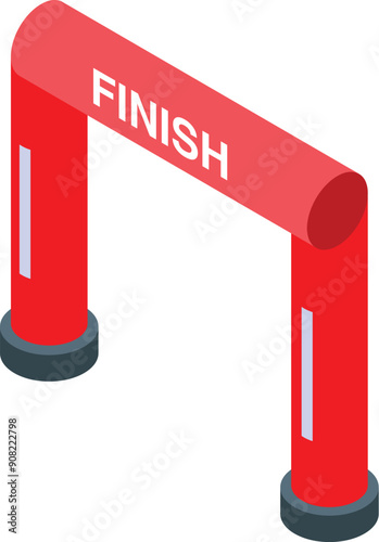 Red inflatable finish line archway marking the end of a race, competition, or other event