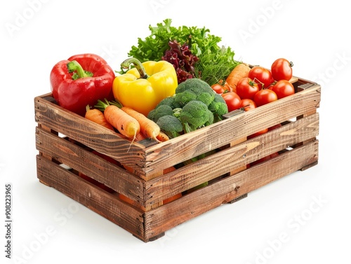 Wooden Crate of Fresh Vegetables 2