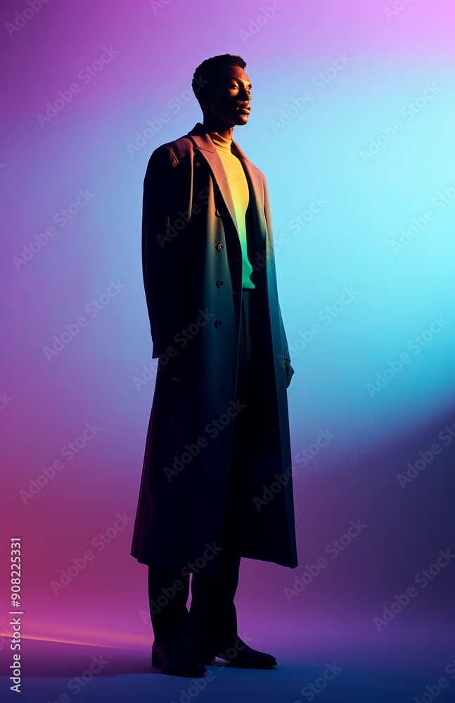 Person in Long Coat with Gradient Background 2 Person in Long Coat with Gradient Background 2