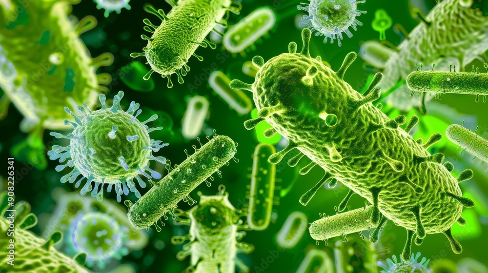 Fototapeta premium bacteria under microscope