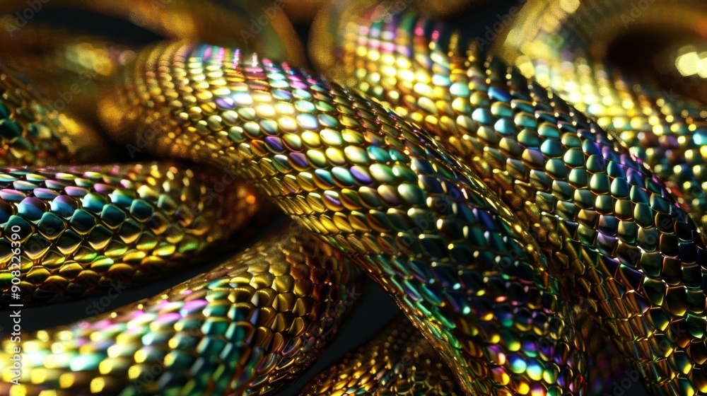 fantasy background with wavy tangled golden snakes fantasy background with wavy tangled golden snakes