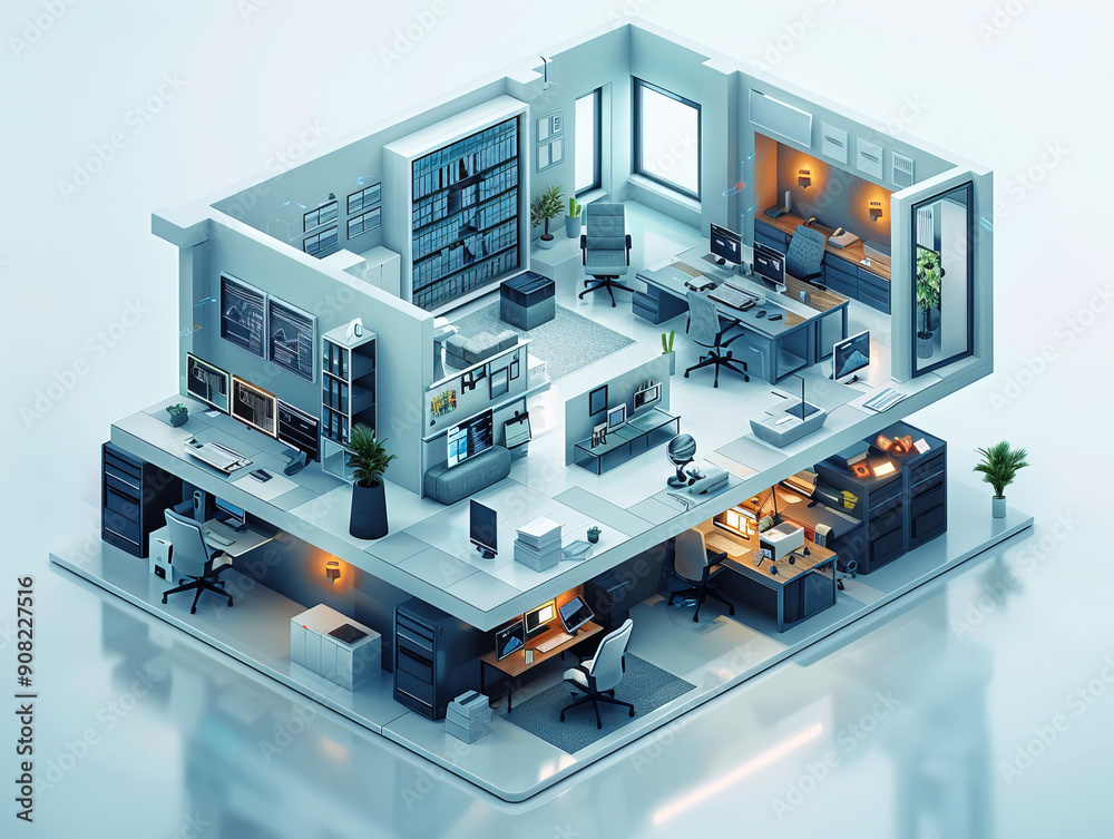 Hybrid Work news conception Businesswoman using laptop while working with colleagues at coworking office Hybrid Work news conception Businesswoman using laptop while working with colleagues at coworking office